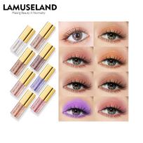 LAMUSELAND Kelioninis rinkinys 8 dydis Spalvos/rinkinys Shining Liquid Eye Shadow Beauty Glitter Waterproof Lasting Eyeshadow Akių makiažas