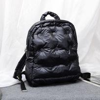 Autumn and Winter Korean Boom Fashion Space Cotton Air Bag Unisex Large Capacity Waterproof Backpack mėlyna