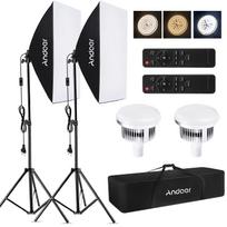 „Andoer Studio Photography Light“ rinkinys „Softbox“ apšvietimo rinkinys su 85 W 2800K-5700K dviejų spalvų temperatūra EU Plug