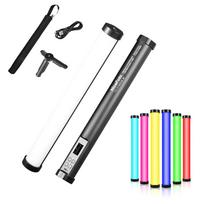 NiceFoto TC-210RGB RGB LED visos spalvos šviesos vamzdelis, nešiojamas užpildymo šviesos lazdelė su dviejų spalvų juoda