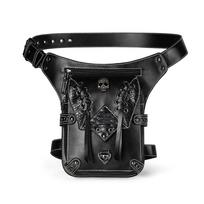 Senovinis „Steampunk“ motociklų kojinis krepšys moterims vandeniui atstumiantis roko gotikos dviratininkų krepšiai Viktorijos laikų nuleidžiamų kojų maišelis juoda