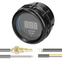 52 mm vandens temperatūros matuoklis automobilio skaitmeninio skaitiklio LED ekranas 20-120 laipsnių Celsijaus su jutiklio aliarmo funkcija juoda