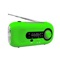 Saulės radijo SOS žadintuvas AM/FM avarinis saulės radijo švaistiklio valdomas radijas su įkraunamu žalia