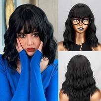 MISSQUEEN Long Bob juodas gradientas baltas sintetinis perukas moteriškas kirpčiukai mėlynas rožinis juodas perukas Lolita Party Cosplay natūraliems plaukams
