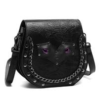 „JIEROTYX Steampunk“ maži „crossbody“ krepšiai moterims per petį piniginė „Goth“ stiliaus mobiliojo telefono piniginė, lengva su reguliuojamu dirželiu juoda