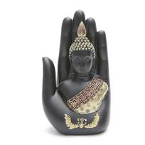 Budos statula Tailandas Budos skulptūra Žalia derva Rankų darbo budizmas Hindu Fengshui figūrėlė Meditacija Namų dekoravimas juoda