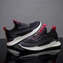 Men's Outdoor Mesh Casual Sport Shoes Lace-Up Breathable Soft Bottom Sneakers 44 juoda