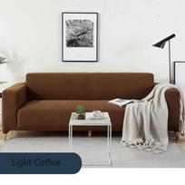 Vienspalviai sofos užvalkalai gyvenamajam kambariui Poliesteris Modernus elastinis kampinis sofos užvalkalas Slipcovers Kėdės apsauga 1/2/3/4 vietų 2pcs 40X40Pillowcase šviesios kavos spalvos