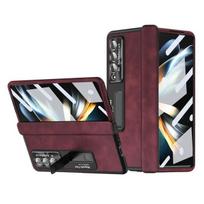 „Samsung Z Fold 4“ vintažinis matinis viso kūno apsauginis dėklas „Samsung Galaxy Z Fold 4 Fold4 5g S Pen“ grūdinto stiklo plėvelė for Samsung Z Fold 4 raudona