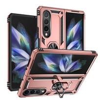 Dulkėms atsparus neslystantis žiedo laikiklio dėklas, skirtas Samsung Galaxy Z Fold4 5g sulankstomas 4 sulankstomas 3 sulankstomas 3 nuo smūgių apsaugantis dangtelis for Samsung Z Fold 4 rožinio aukso spalvos