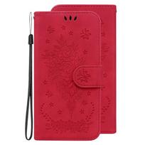 Dėklas, skirtas Samsung Galaxy A30 A30s A31 A32 A33 A40 A41 A42 A50 A51 A52 A52s A53 A70 A71 A72 A73 5g A8 A7 drugelio rožių knygos viršelis For A8 2018 raudona