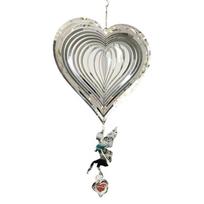 Fairy Wind Spinner Sodo vėjo varpeliai Kabantys dekoracijos lauke Vestuvių vėjo varpas Kawaii kaimiškas ūkio namas Namų kambario dekoras 20x41cm sidabras