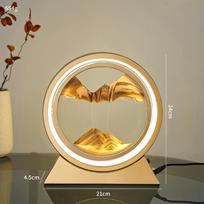 LED šviesos kūrybinė greito smėlio stalinė lempa judančio smėlio meno paveikslėlis 3D smėlio laikrodis, giliavandenis smėlio kraštovaizdis miegamojo lempa, skirta namų dekoravimui
