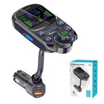 Atnaujinkite „Bluetooth“ FM siųstuvą automobiliui, belaidžio „Bluetooth 5.3“ greitojo automobilinio įkroviklio adapterio rinkinį, palaikydami AUX Out U diską / TF kortelę MYY