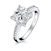 Bague Ringen Moterų tikras moissanite sužadėtuvių žiedas su 2c D VVS apvalios deimantinės vestuvės Kalėdinės 925 sterlingų sidabrinės vestuvės 2ct US No.5 balta