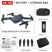 2024 m. Naujas sulankstomas E58 RC Drone Profesionalus 4K vienos / dvigubos kameros Wi-Fi plataus kampo fotoaparato antenos keturkopterio ilgas baterijos veikimo RC žaislai single camera 1 battery juoda