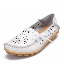 Odiniai batai Moterims Loafers Slip-On Butai Mokasinai Moteriški vairavimo batai Motinai Avalynė 36 balta