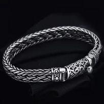 Sidabro spalvos Seiko vyriška apyrankė Creative Pure Woven Retro Trend Transfer Personality Stori Dominuojanti lenkta sagtimi papuošalai 18cm