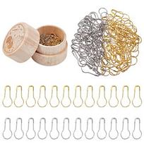 100 vnt. Saugūs smeigtukai, Kriaušės formos mezgimo smeigtukai su medine dėžute nėrimui, drabužių etiketėms, DIY 100pcs+wooden box beige