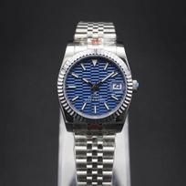 36/39 mm laikrodis mėlynas dryžuotas laikrodis NH35 automatinio mechaninio judesio pritaikyti laikrodžio priedai mėlyna