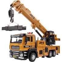 1/50 mastelio maišytuvas sunkvežimis ekskavatorius liejimo lydinio inžinerinės transporto priemonės žaislinis automobilio modelis, krano strėlės sunkvežimio platforma, sukama metalinė transporto priemonė 1/50-22.5x8x5.5cm geltona