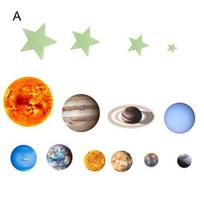 1 rinkinys subtilus sienos lipdukas fluorescuojantis PVC šviečiantis savaime prilimpantis žvaigždės planetos formos lipdukas svetainei C