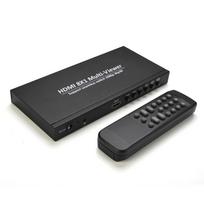 8x1 HDMI 4K Quad Multiviewer ekrano daliklis 8 ekrano skirstytuvas su sklandžiu perjungimu juoda