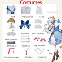 Genshin Impact COS Kamisato Ayaka Skin Huashi Letter Sijonas Cosplay Girl Princess Anime kostiumas XS mėlyna