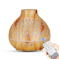 Remote Control Aroma Diffuser Air Humidifier 400ml Ultrasonic Cool Mist Essential Oil Diffuser Led Light Aromatherapy Diffuser AU beige