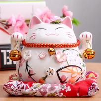 4,5 colio „Maneki Neko“ keramikos „Lucky Cat“ porcelianinis ornamentas „Fortune Cat“ pinigų dėžutė „Feng shui Piggy Bank“