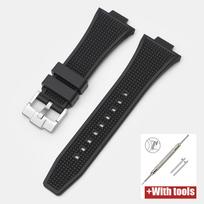 Išgaubtas Tissot PRX serijos T137.407/T137.410 Super Player vyriškas guminis silikoninis greitai atsegamas laikrodžio dirželis, skirtas 26x12 mm