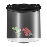 5L USB LED žuvų bakas Half Moon mini akvariumo akrilo talpa juoda