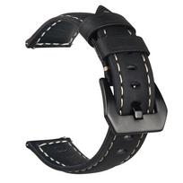 Originalus odinis dirželis HONOR laikrodžiui GS 3i Pro dirželis MagicWatch 2 46mm 42mm ES Vintažinis karvės odos laikrodžio dirželis Honor Watch GS 3-3i matinė juoda spalva