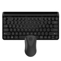 Belaidė „Punk Retro“ klaviatūros pelės rinkinys 2,4 g nešiojamam kompiuteriui „Mac“ PC televizoriui, mini daugialypės terpės klaviatūros kombinuota nešiojamojo kompiuterio priedai juoda