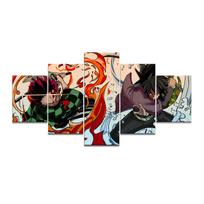 5 plokščių HD Anime berniuko paveikslėlis Tomioka Giyuu Demon Slayer Kamado Tanjirou Plakatas Animacija Menas Sienų dekoro paveikslai Be rėmelio 20x35cm*2  20x45cm*2  20x55cm*1