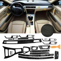 5D salono blizgus anglies pluošto apmušalų lipdukas, skirtas BMW 3 serijos E90 2005–2012 m. gray