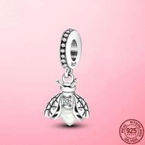 Naujas 925 sterlingų sidabro tamsoje šviečiantis pakabukas „Firefly Dangle“, tinka originalioms madingoms apyrankėms „pasidaryk pats“ papuošalams