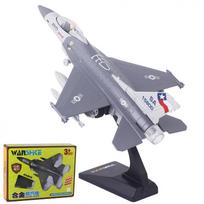 Diecast F16 Fighting Falcon lėktuvo modelis armijos oro pajėgų žaislai karinio lėktuvo atsitraukimas su šviesomis ir garsais 20.5x15x5cm pilka