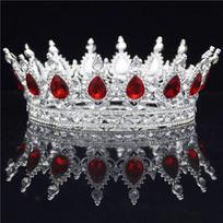 Crystal Vintage Royal Queen King Tiaras ir karūnos Vyrų / Moterų konkursas Prom Diadem Plaukų papuošalai Vestuviniai Plaukai Papuošalai Priedai