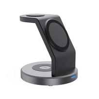 30W 3 viename stiprus magnetinis belaidžio įkroviklio stovas skirtas iPhone 14 13 12 Pro Max Apple Watch Airpods greito įkrovimo doko stočiai juoda
