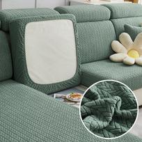 Žakardinis storas sofos sėdynės pagalvėlės užvalkalas Elastingi sofos pagalvėlių užvalkalai svetainei Nuimami L formos kampiniai fotelio sofos užvalkalai Normal Size (S)-1pc žalia