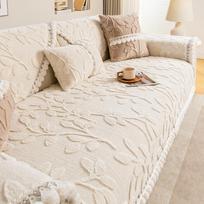 French Cream Style Sofa Cushion Autumn and Winter Plush Cushion Non-Slip Sofa Cover 2024 New Seat Cushion Cover Cloth 70*70