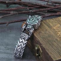 Nauja „Nordic Viking“ nerūdijančio plieno vyriška apyrankė, senoviniai aksesuarai, meškos galvutė, vyriškų papuošalų apyrankės dovana, madingi papuošalai sidabras