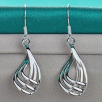 925 sterlingų sidabriniai auskarai madingi papuošalai elegantiškas moteriškas žavesys Twist banguotos linijos nuleidžiami auskarai Trendsetter Christmas ME055