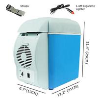 NAUJAS Mini nešiojamasis automobilinis šaldytuvas, šaldytuvas 7,5 l 12 V mini automobilio šaldytuvo aušintuvas ir šildytuvas Camping Travel Blue + White