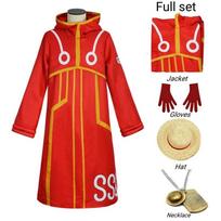 Egghead salos kostiumas beždžionė D Luffy chalatas Cosplay kostiumas 163 Luffy švarkas, paltas, kepurė, apranga Helovino kostiumas L