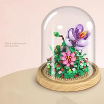Kūrybingos nemirtingos gėlės statybiniai blokeliai Miesto rožių kaktuso bonsai augalas Mini kaladėlės žaislai mergaitėms Dovanos „pasidaryk pats“ plytos, surinkimo žaislai