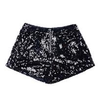 Moteriški šortai su blizgučiais Summer High Waist Festival Raves Pole Dance Shorts XS juoda