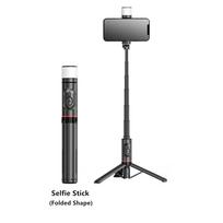 NAUJAS nešiojamasis belaidis „Bluetooth“ telefono teleskopinis „selfie Stick“ trikojis su užpildymo lempute, skirtas „Huawei iPhone 13 14 15 Android Xiaomi“ 765 mm juoda