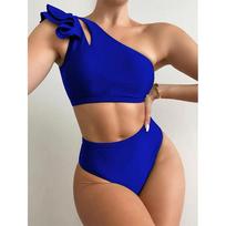 Vasaros maudymosi kostiumėliai Push Up Dviejų dalių bikini moterims Vienu petumi maudymosi kostiumėlis Moteriški paplūdimio drabužiai Braziliški bikiniai Maudymosi kostiumėlis XL juoda